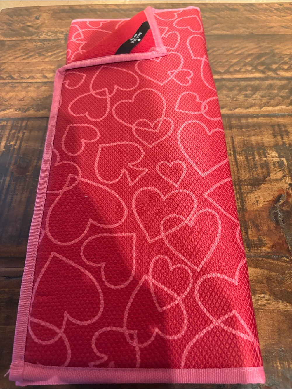 kate spade NWT RedHeart-Print Foldable Dish Drying Mat